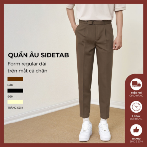 Quần âu nam ống côn Độc menswear có đai quần điều chỉnh bụng co giãn form regular dài trên mắt cá chân
